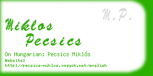 miklos pecsics business card