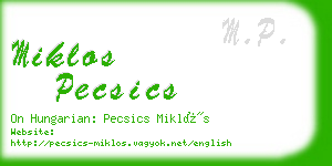 miklos pecsics business card